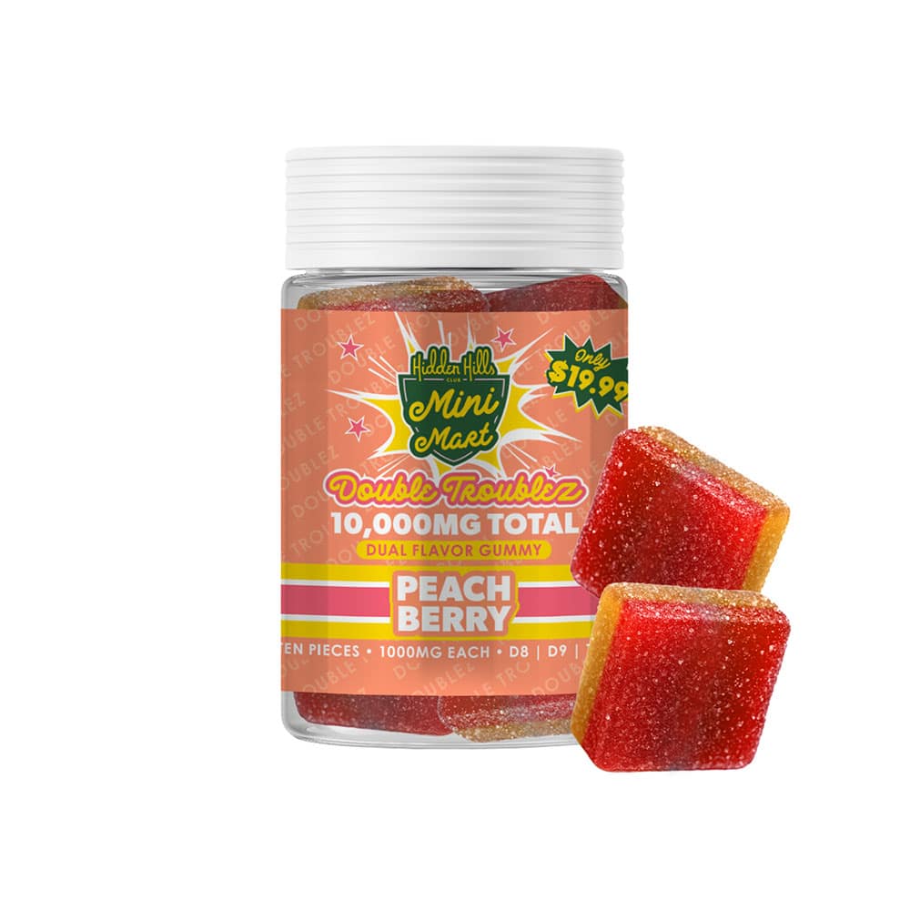 Hidden Hills Mini Mart Double Troublez 10,000mg Gummies MSRP $19.99 6ct Display