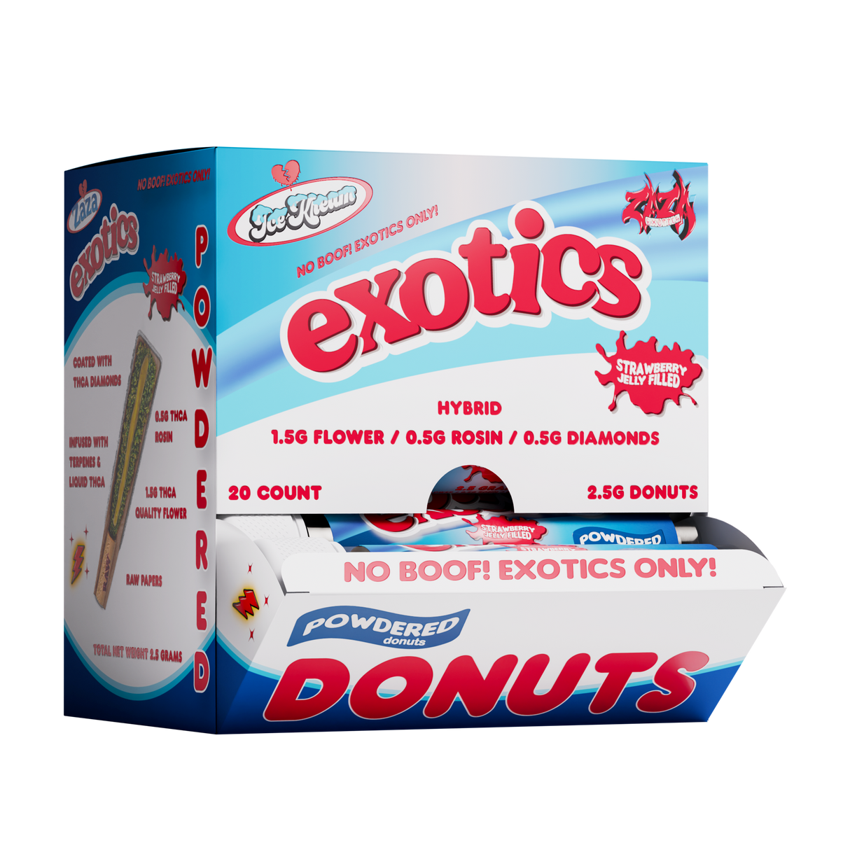 Ice Kream Exotics 2.5g THCA Powdered Donuts Hash Holes 20ct Display