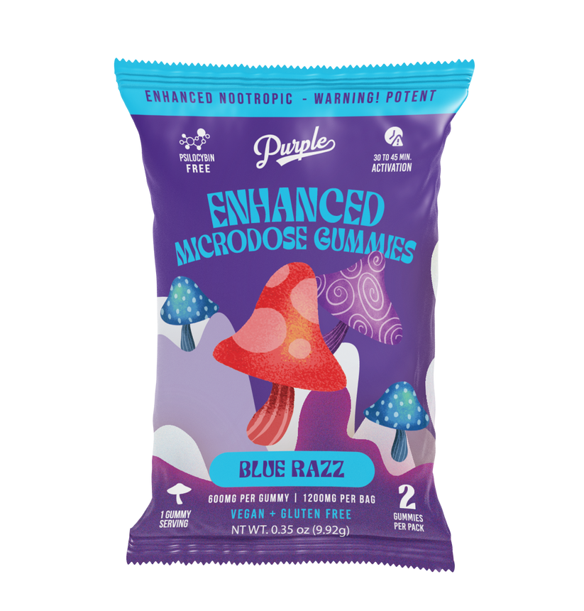 Purple 1800 mg 3-Pack Enhanced Mushroom Gummies 20ct Display