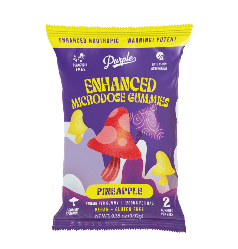 Purple 1800 mg 3-Pack Enhanced Mushroom Gummies 20ct Display