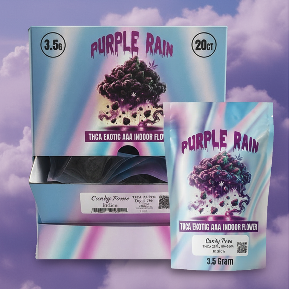 Purple Rain 3.5g Exotic AAA+ THC-A Flower 20ct Display