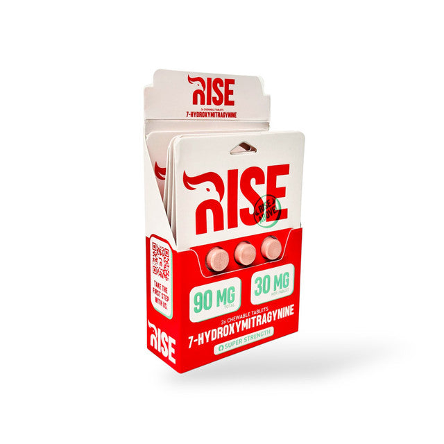 Rise 7-Hydroxy Chewable Tablets 90mg/30mg each 5ct Display