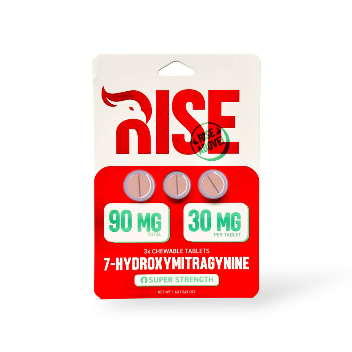 Rise 7-Hydroxy Chewable Tablets 90mg/30mg each 5ct Display