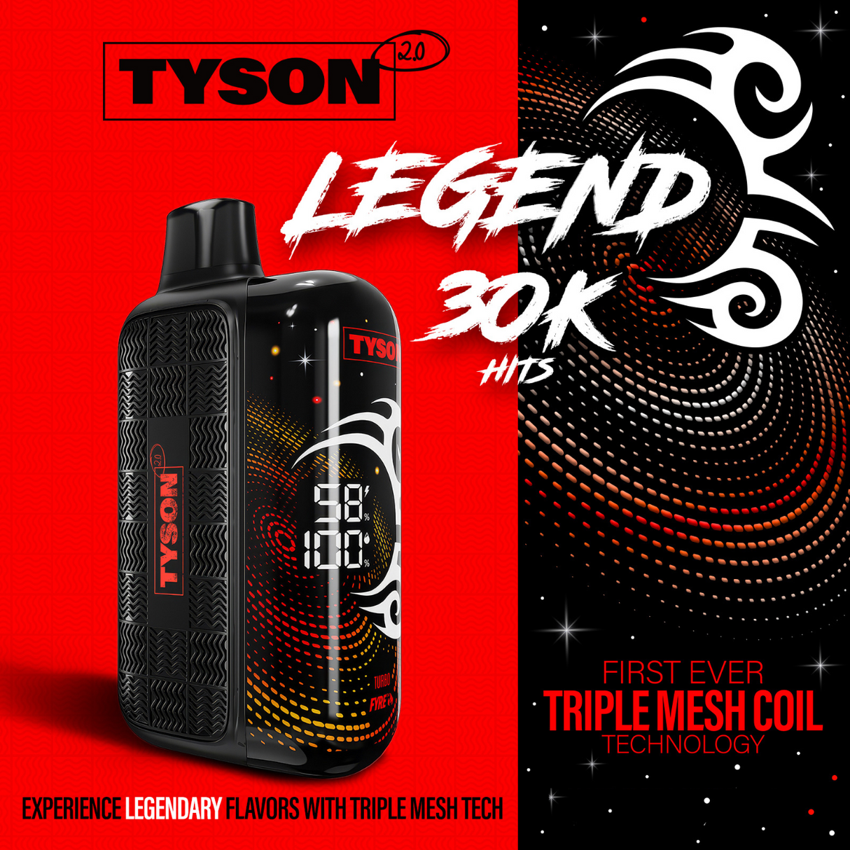 Tyson Legend 2.0 30,000 Puffs Disposable 5ct Display