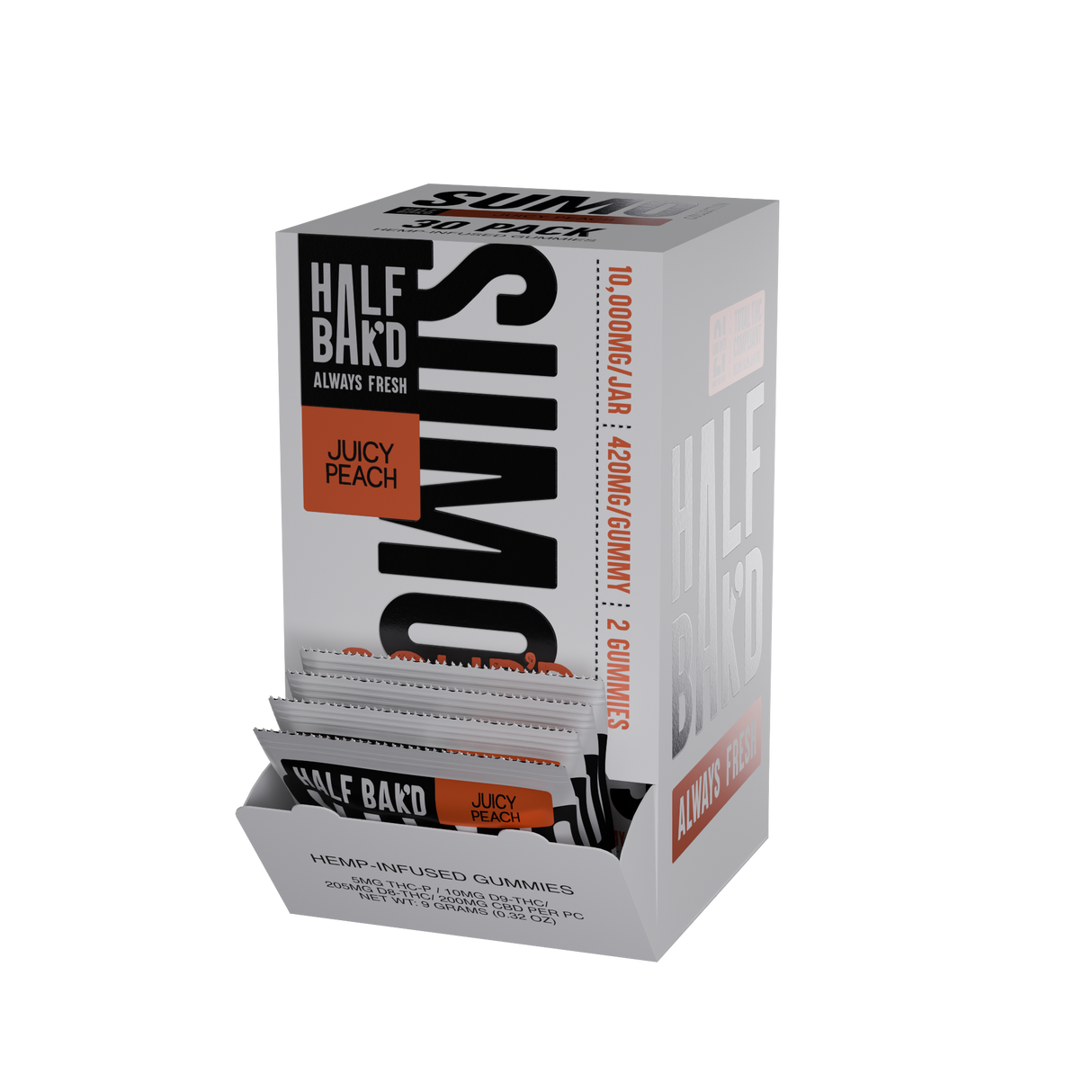 Half Bak'd Sour'd Sumo 2ct 420mg Gummies 30ct Display