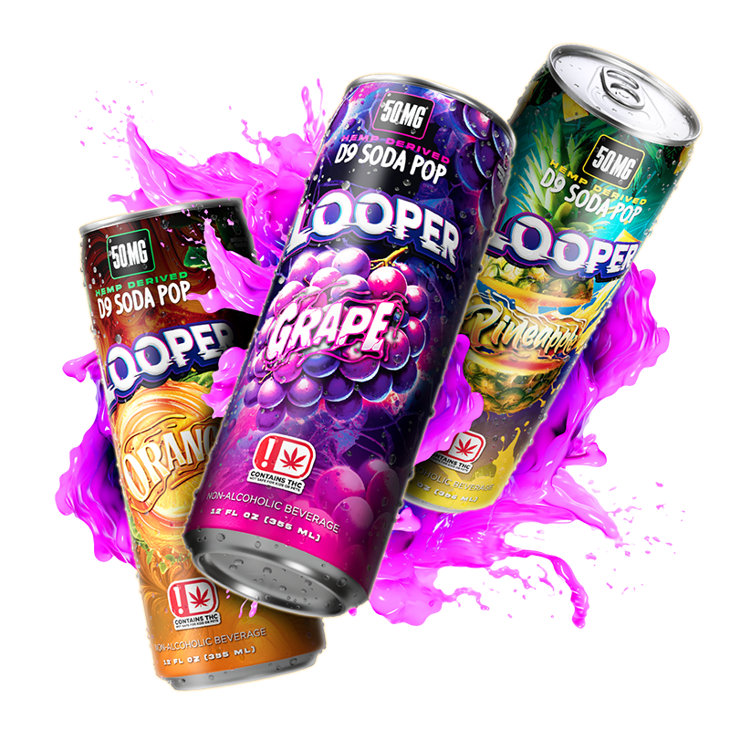 Looper High Potency 50mg D9 Soda Pop 4ct Display