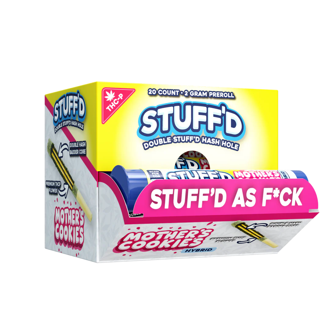 STUFF'D Double Stuffed 2g Hash Hole Pre Roll THC-P 20ct Display