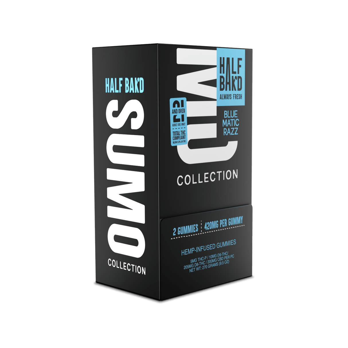 Half Bak'd Sumo Single 2ct 420mg Gummies 30pk Box THC-P, Delta 9