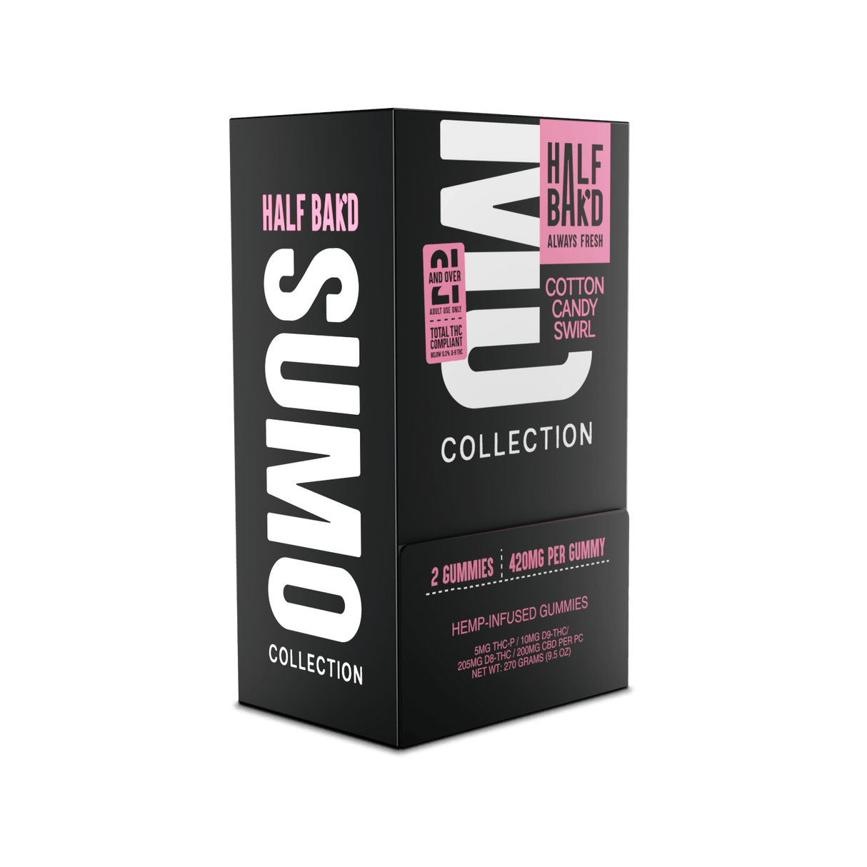 Half Bak'd Sumo Single 2ct 420mg Gummies 30pk Box THC-P, Delta 9