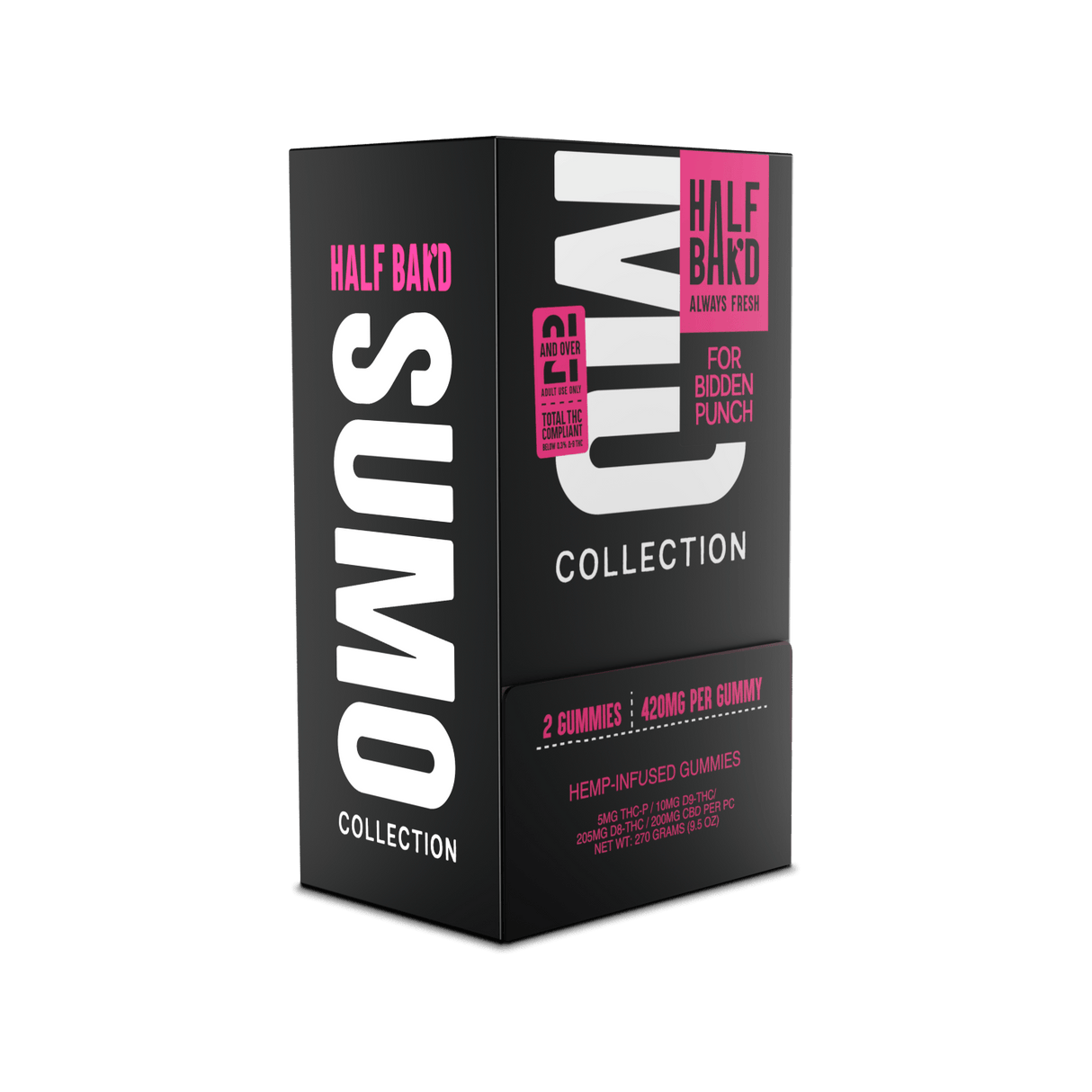 Half Bak'd Sumo Single 2ct 420mg Gummies 30pk Box THC-P, Delta 9