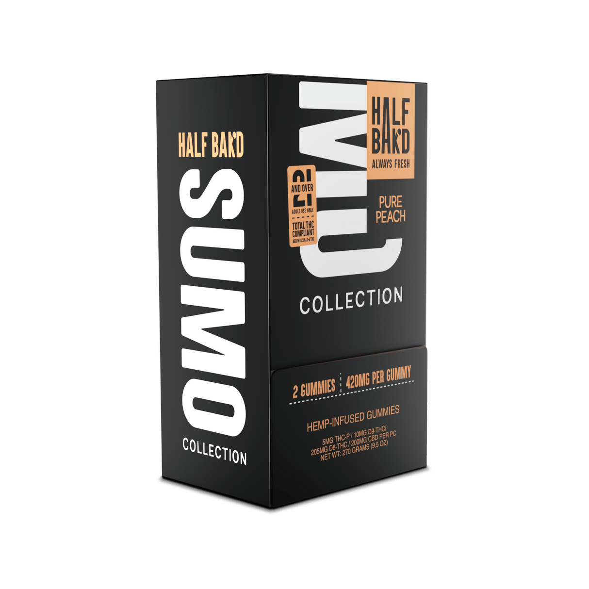 Half Bak'd Sumo Single 2ct 420mg Gummies 30pk Box THC-P, Delta 9