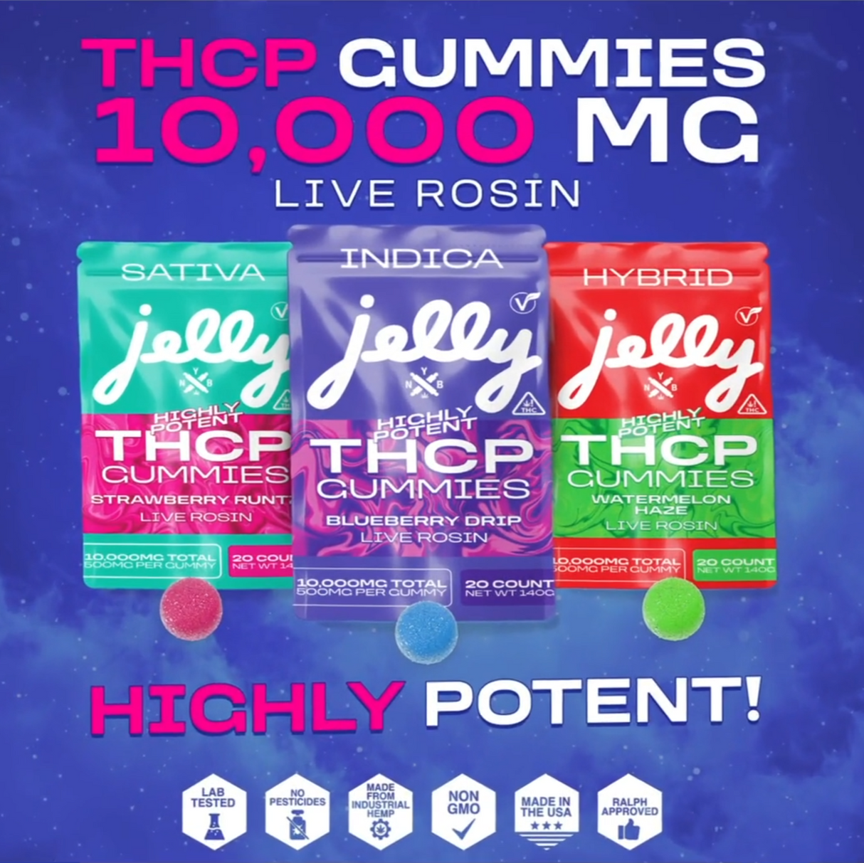 Jelly High Potency 10,000mg THC-P Gummies