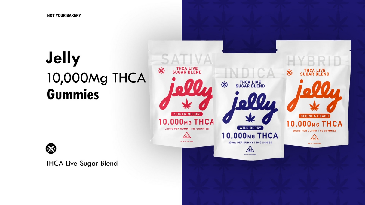 Jelly 50ct THCA Live Sugar Blend 10,000mg Gummies
