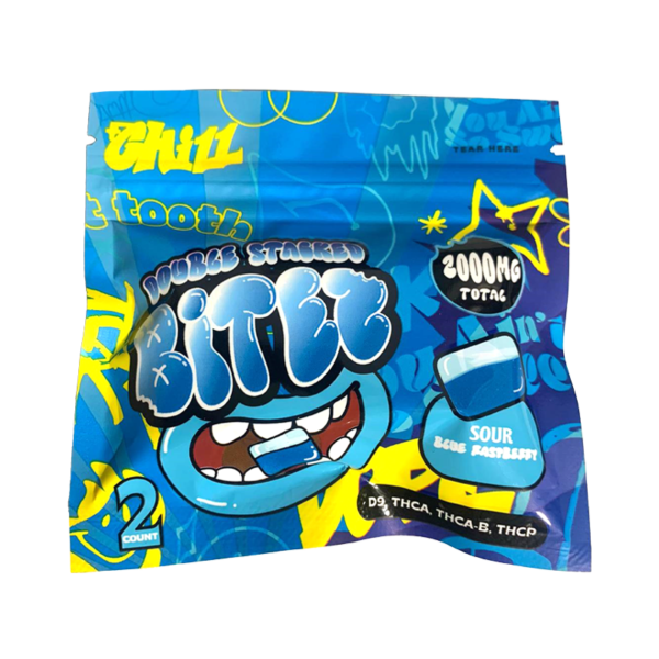 Double-Stacked BITEZ 2000mg THCA + Delta-9 + THCP Gummies 60ct Display