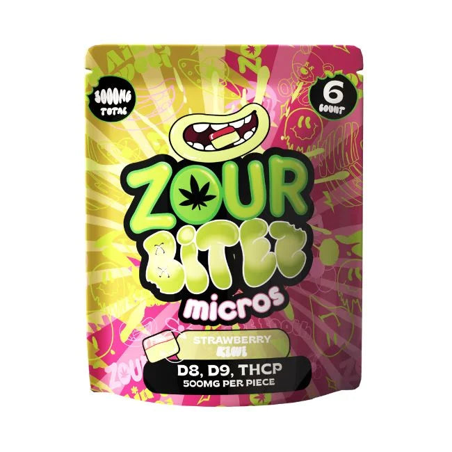 Zour Bites Micros 3000mg D9 + THCP Gummies 30ct Display