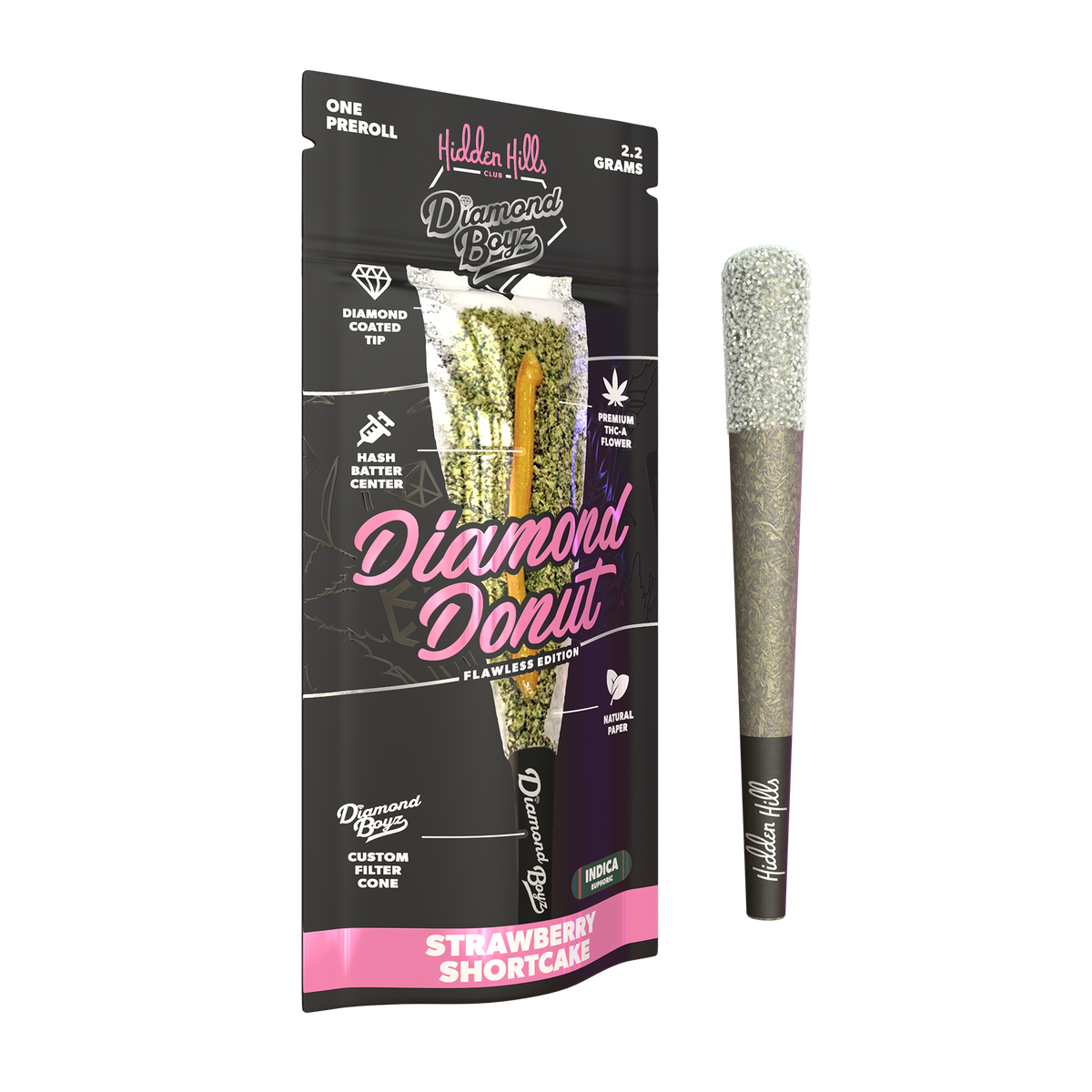 Hidden Hills Diamond Boyz Diamond Donut THC-A Pre Roll 2.2g 10ct Display
