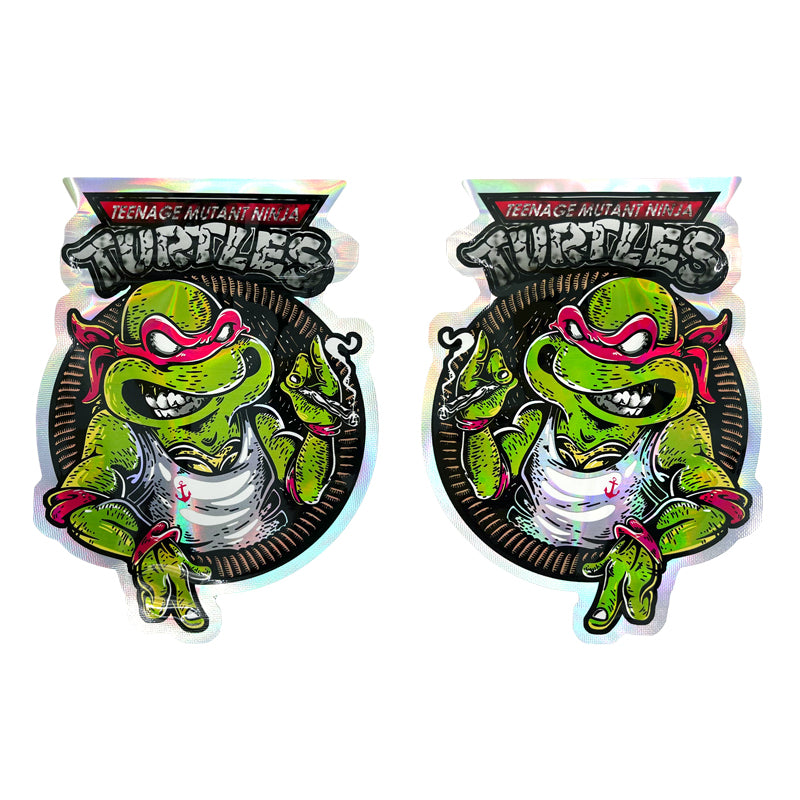 Smell Proof Die Cut Mylar Bag 3.5g Turtles 100ct