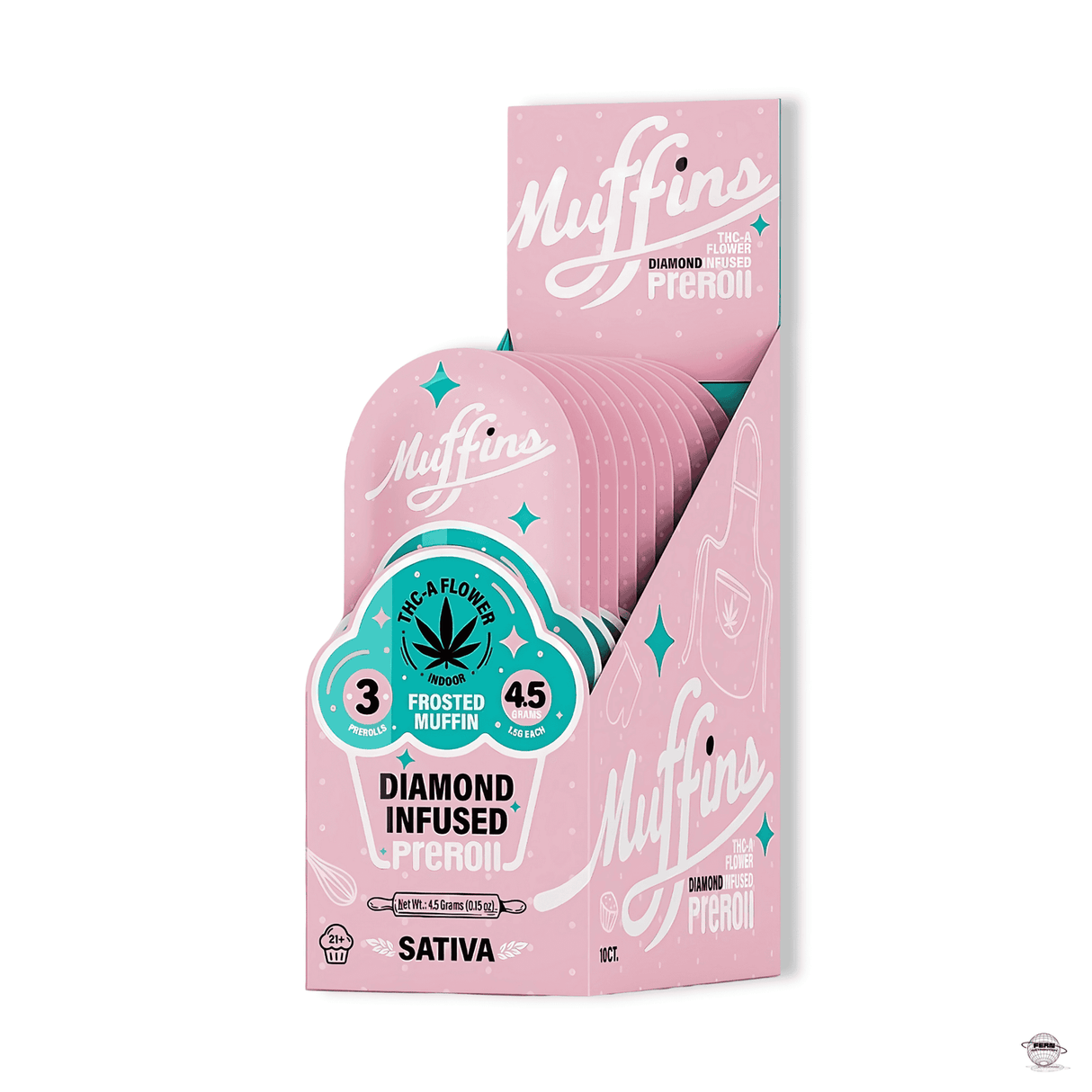 Muffins 1.5g 3pack THCA Diamond Infused Prerolls 10ct Display