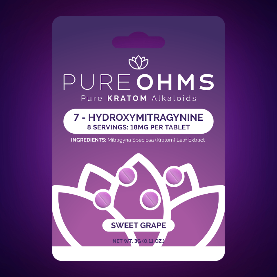 PureOhms 18mg 4ct 7-Hydroxy Tablets 10ct Display