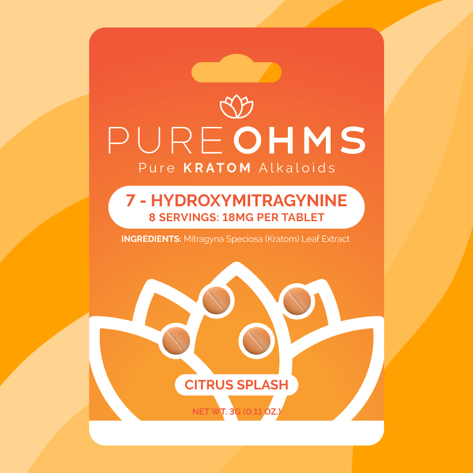 PureOhms 18mg 4ct 7-Hydroxy Tablets 10ct Display