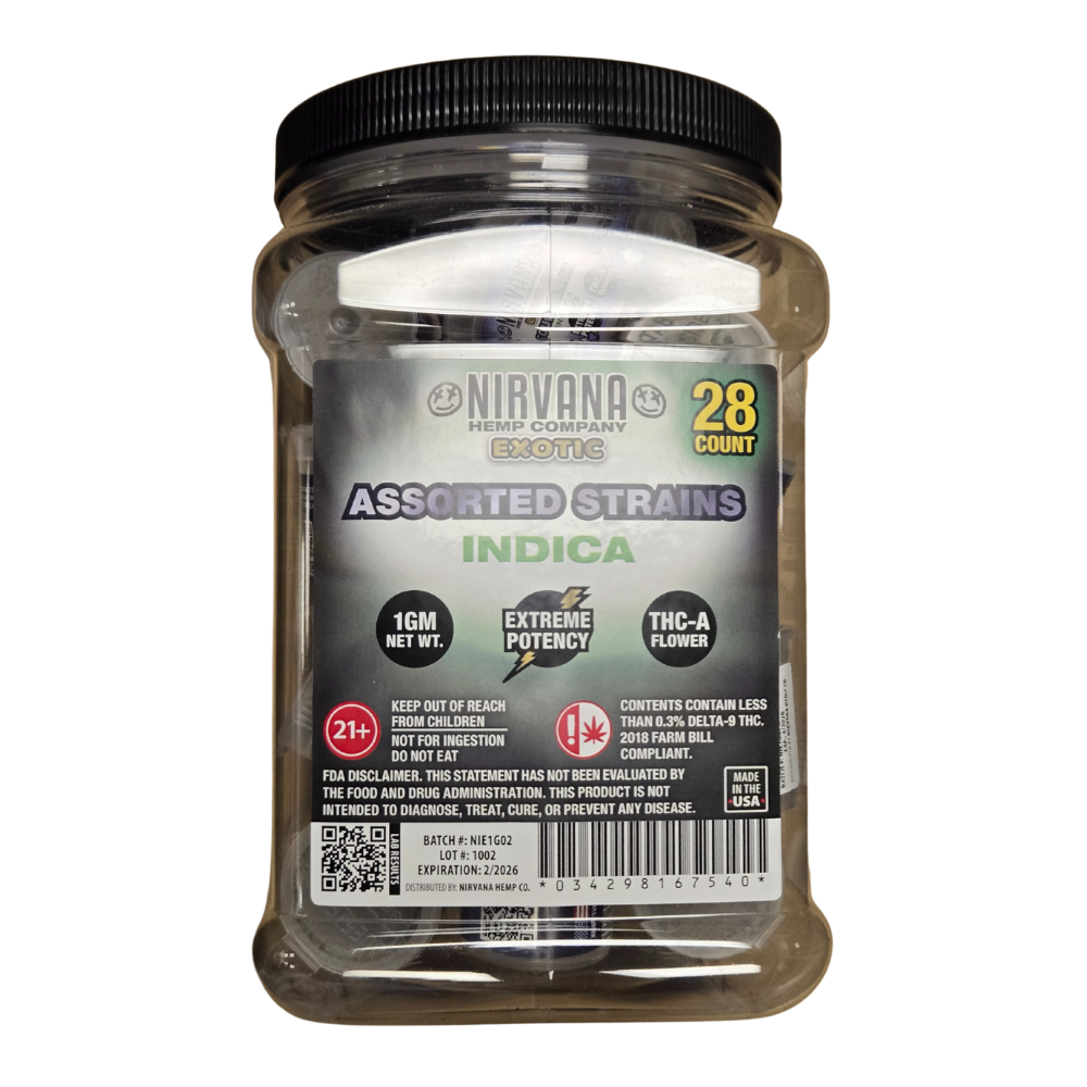 Nirvana Exotic 1G THC-A Flower 28ct Display