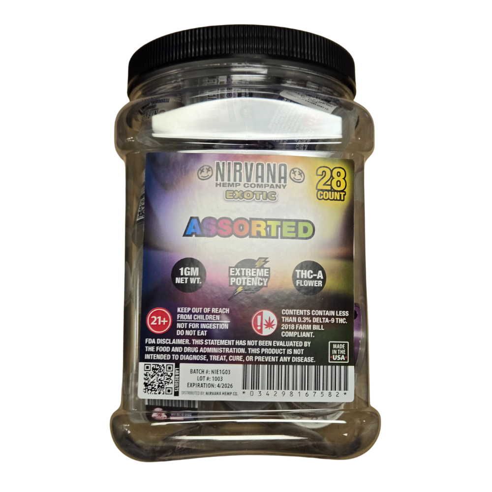 Nirvana Exotic 1G THC-A Flower 28ct Display