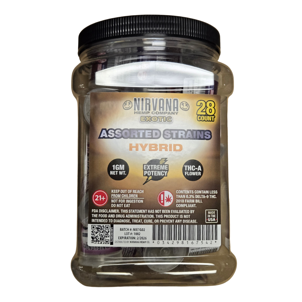 Nirvana Exotic 1G THC-A Flower 28ct Display