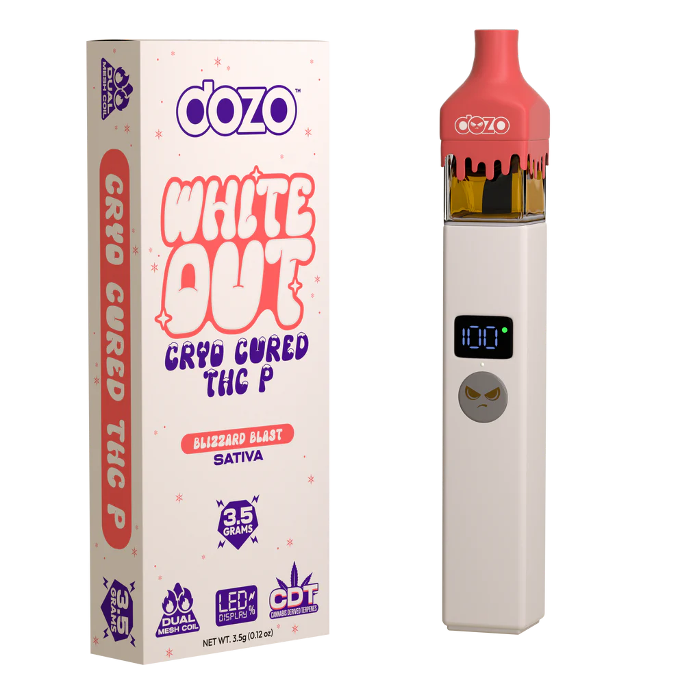 Dozo White Out Cryo Cured THC-P 3.5g Disposable 5ct Box