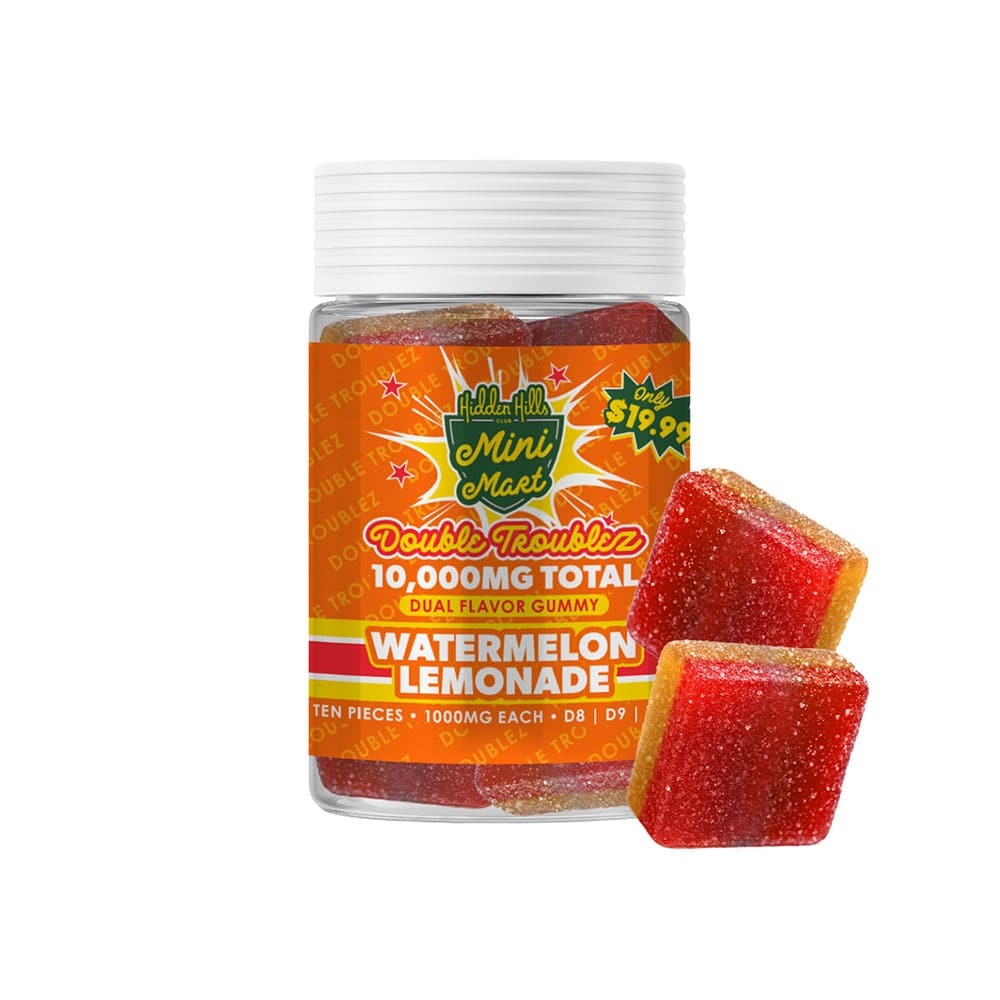Hidden Hills Mini Mart Double Troublez 10,000mg Gummies MSRP $19.99 6ct Display