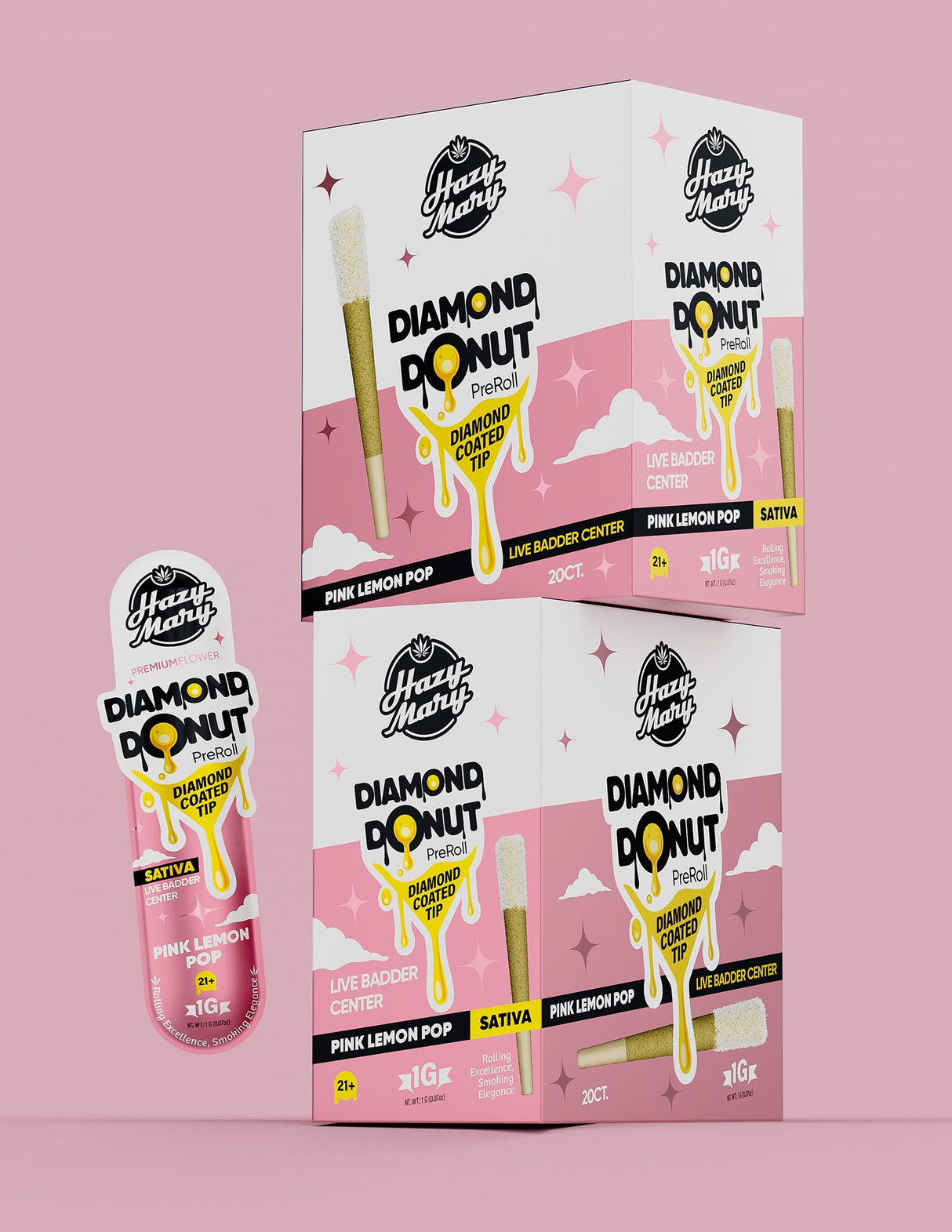 Hazy Mary 2g THC-P Diamond Coated Donut Roll 20ct Display