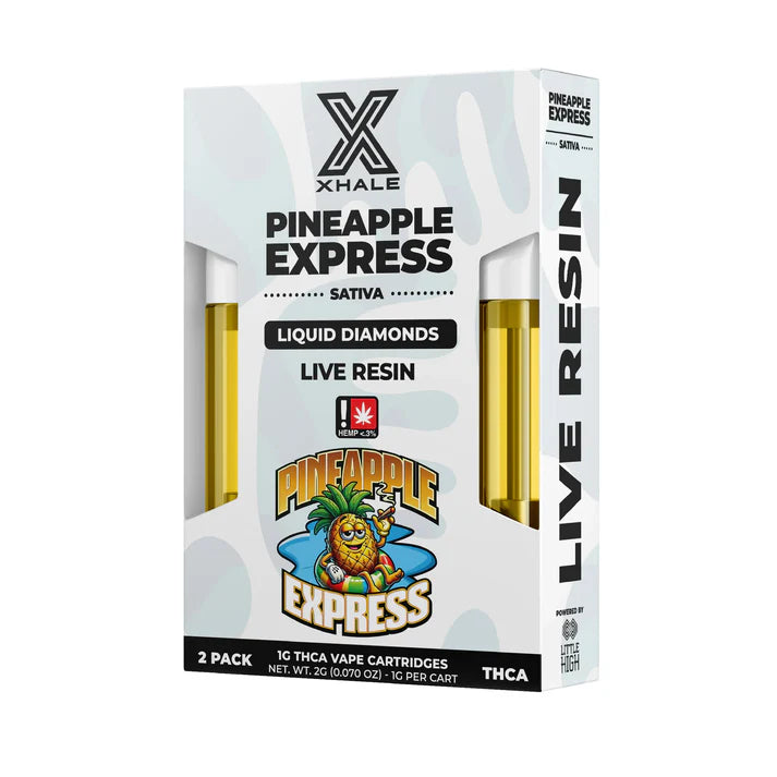 Xhale Live Resin 2g Total 2 Pack THCA Liquid Diamond Cartridge 5ct Display