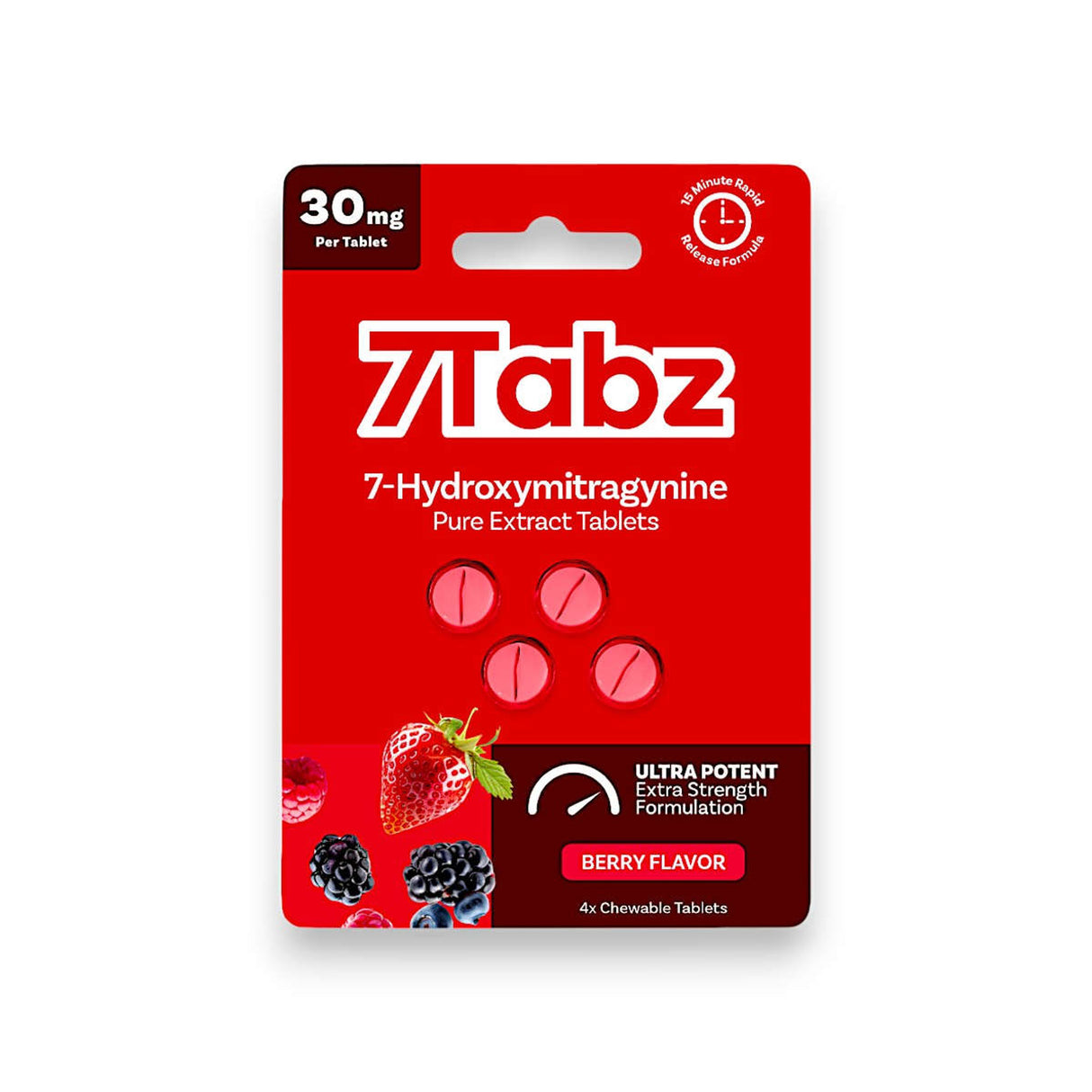 7 Tabz 30 mg 4 pack Extra Strength 7-Hydroxy Tablets 10ct Display