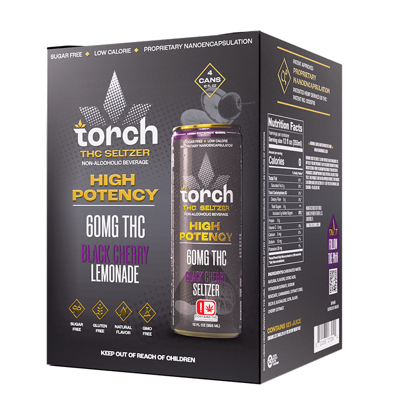 Torch High Potency 60mg D9 THC Seltzer 4ct Display