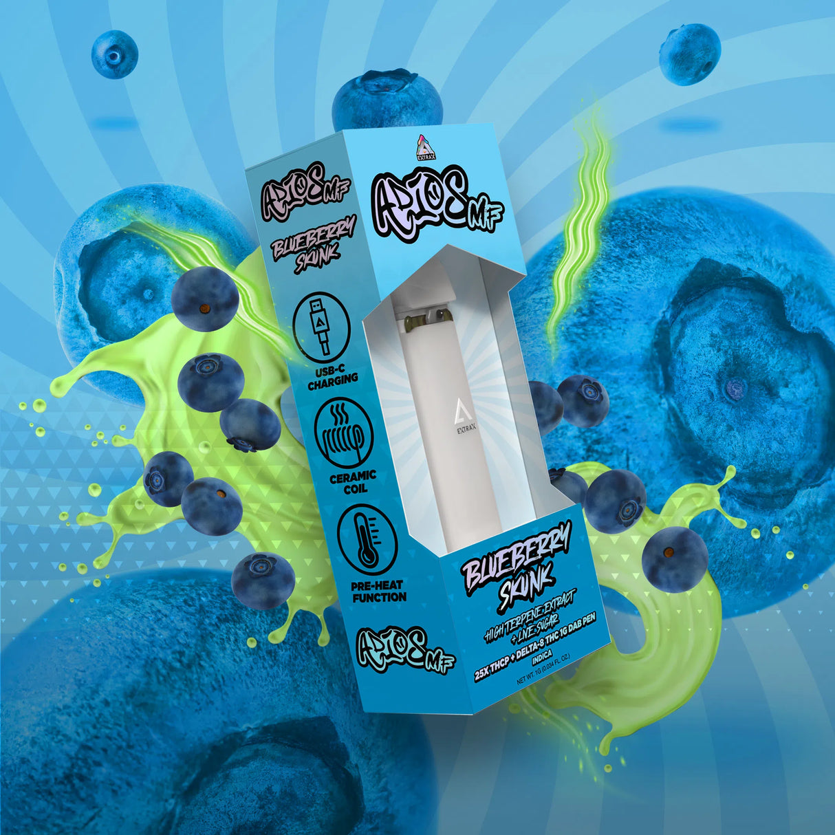 Delta Extrax Adios MF 1g THCP Dab Pen 10ct Display