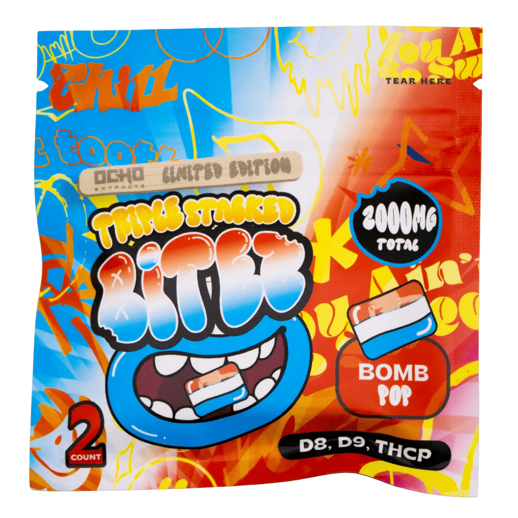Double-Stacked BITEZ 2000mg THCA + Delta-9 + THCP Gummies 60ct Display