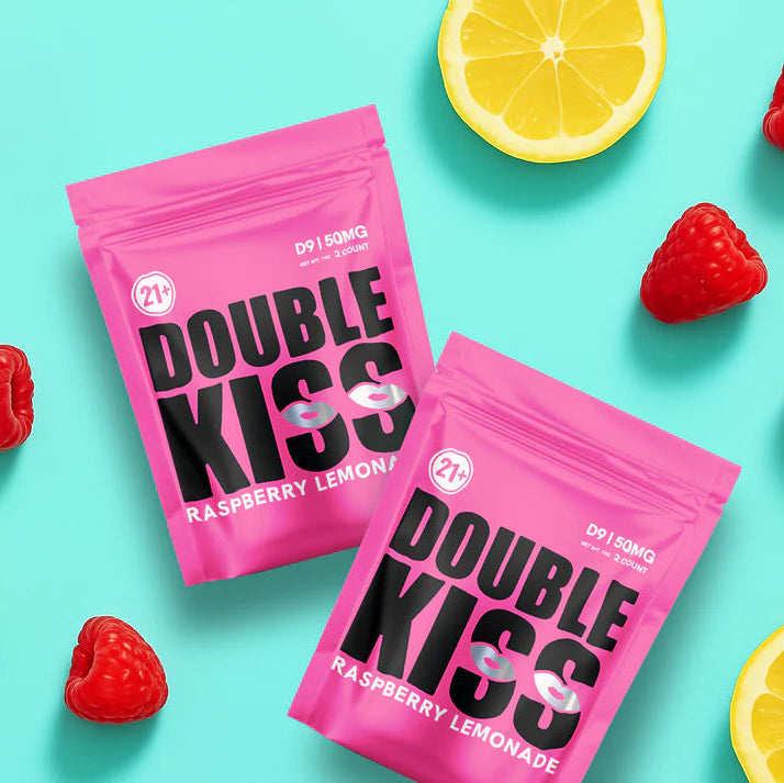 Double Kiss 50MG D9 Single 2ct Gummies Assorted Flavors 60ct Display