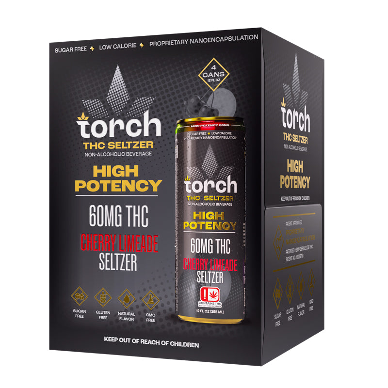 Torch High Potency 60mg D9 THC Seltzer 4ct Display