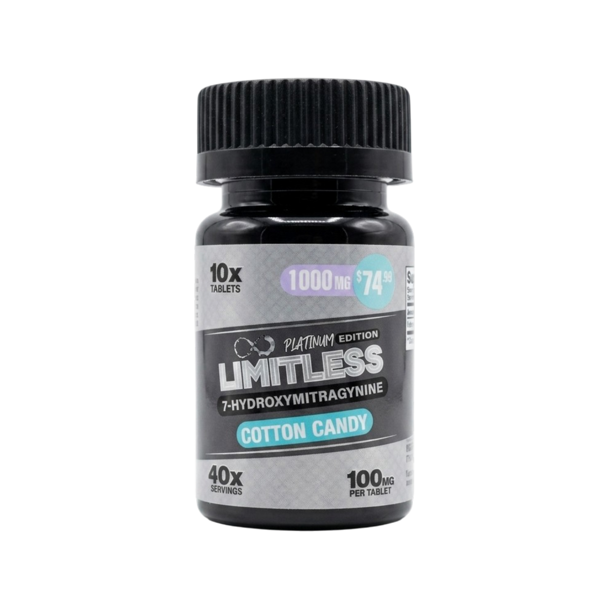 Limitless Platinum Edition 1000MG 7 Hydroxy Tablets 10ct Single Jar