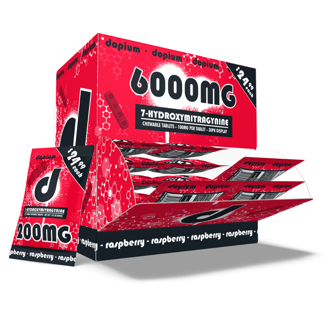 Dopium 200mg Single 7-Hydroxy Tablets MSRP $24.99 30ct Display