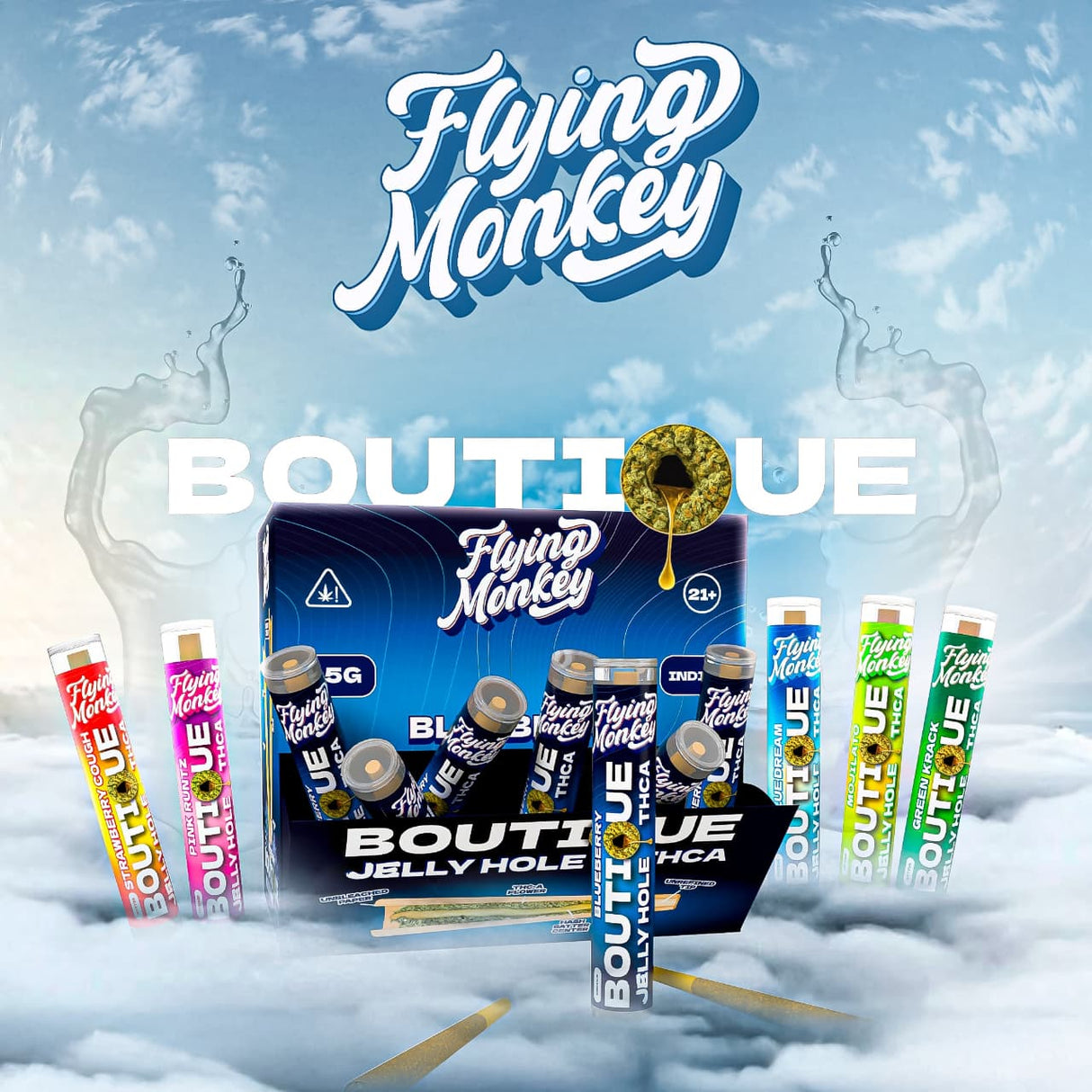 Flying Monkey Boutique 2.5g THCA Jelly Holes 20ct Display