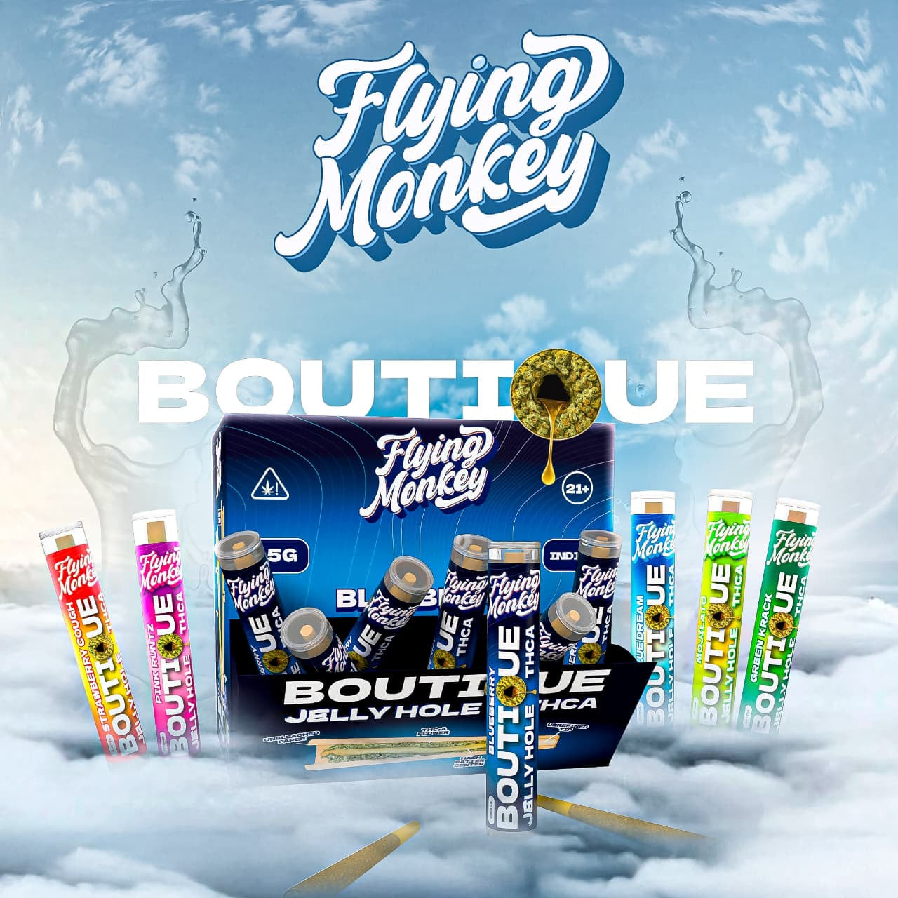 Flying Monkey Boutique 2.5g THCA Jelly Holes 20ct Display