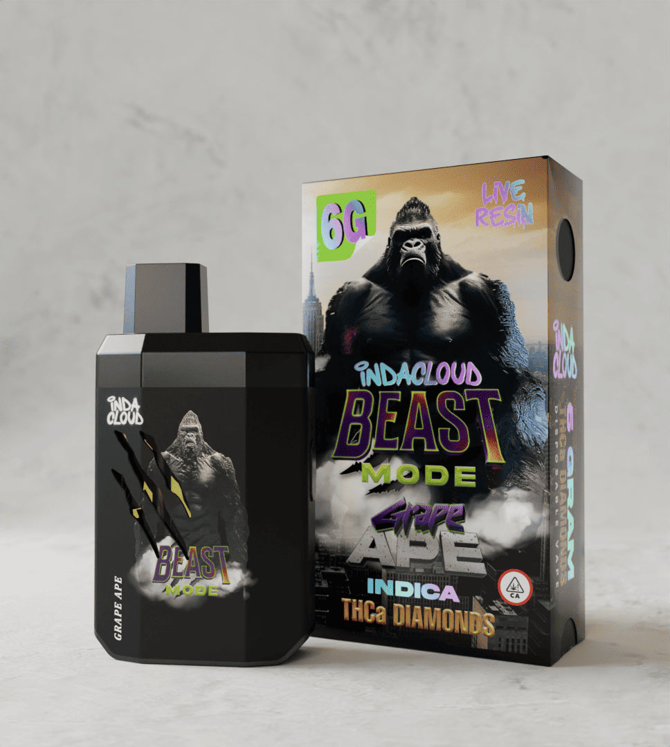 Indacloud Beast Mode 6g THCA Diamonds Disposable 5ct Display