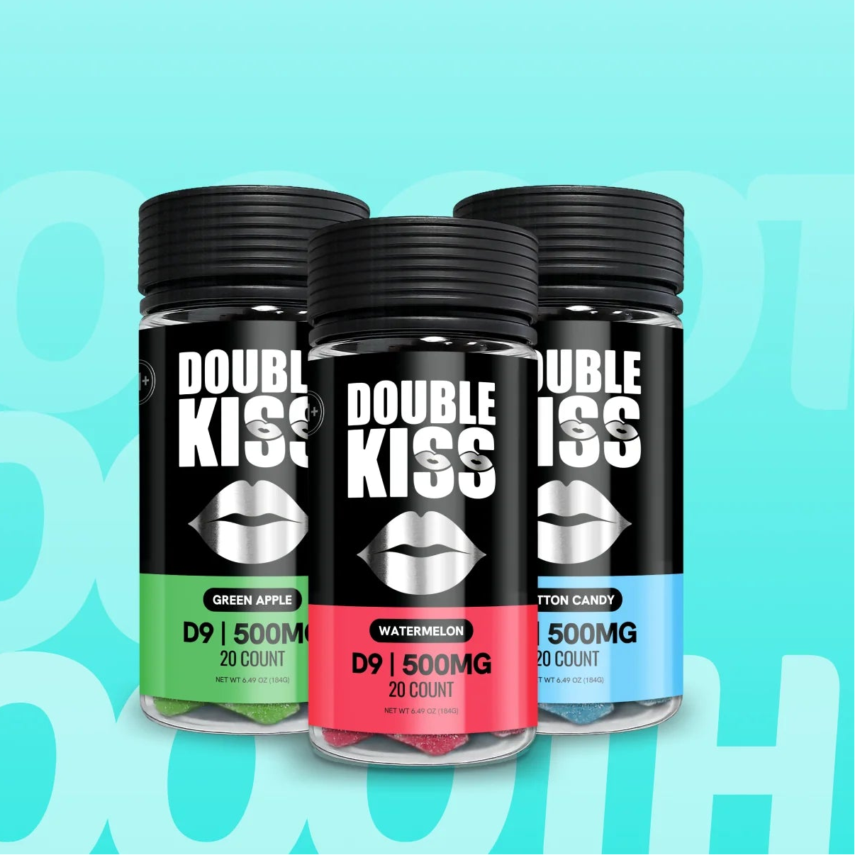 Double Kiss 25MG D9 20ct Gummies Jar