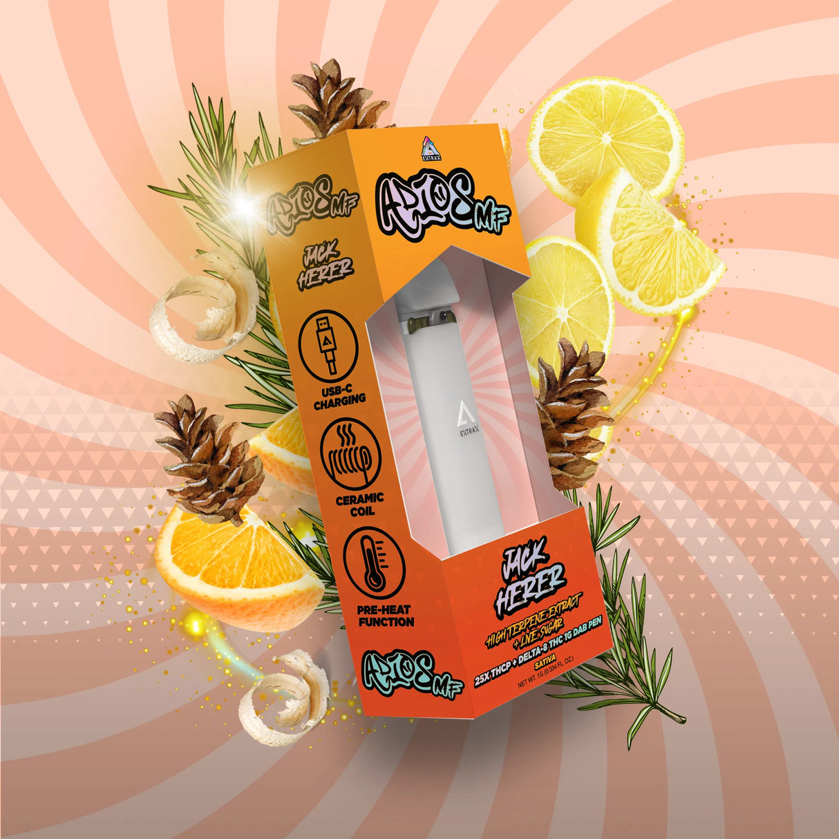 Delta Extrax Adios MF 1g THCP Dab Pen 10ct Display