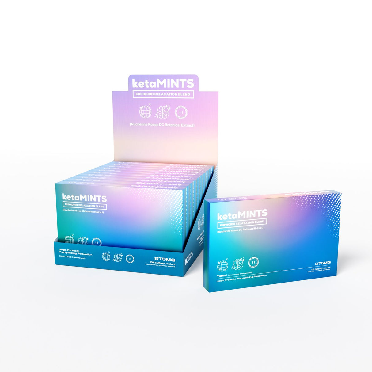 KetaMINTS 975mg 3 pack Euphoric Botanical Blend Tablets 10ct Display