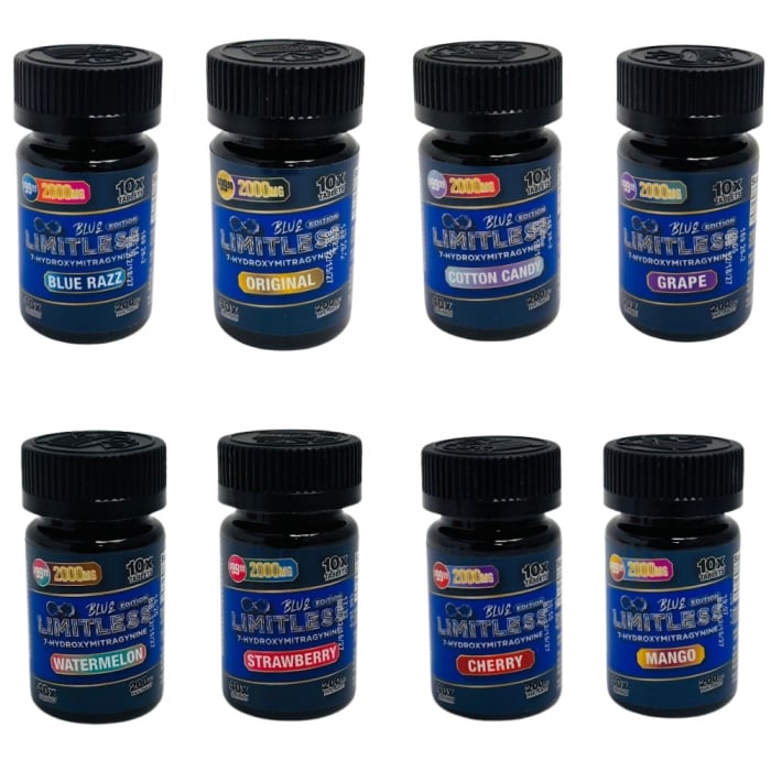 Limitless Blue Edition 2000MG 7 Hydroxy Tablets 10ct Single Jar