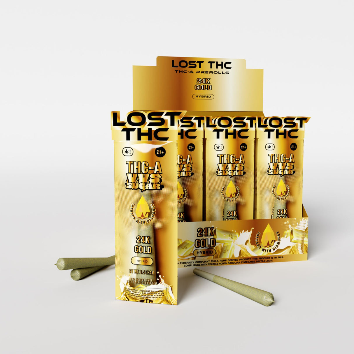 Lost THC 1.5 g VVS Sugar Diamond Pre-Rolls 30ct Display