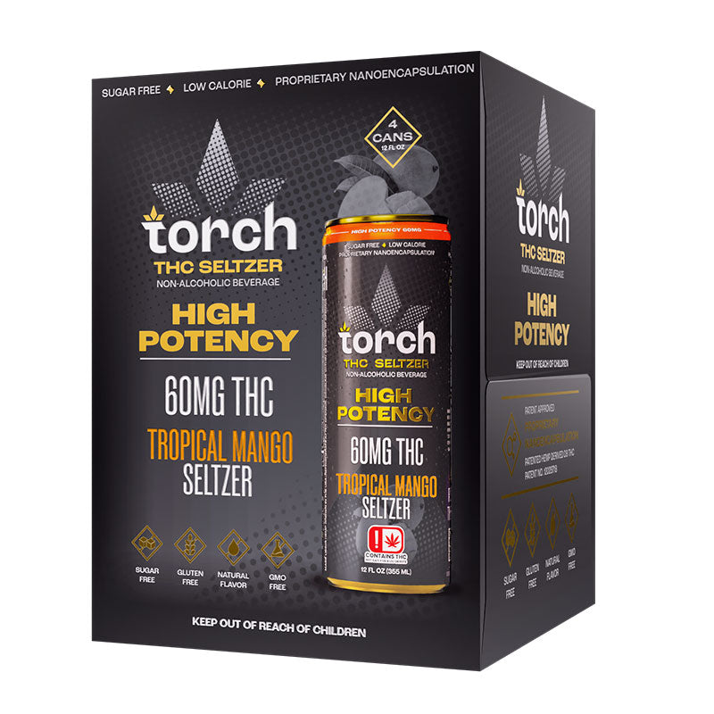Torch High Potency 60mg D9 THC Seltzer 4ct Display