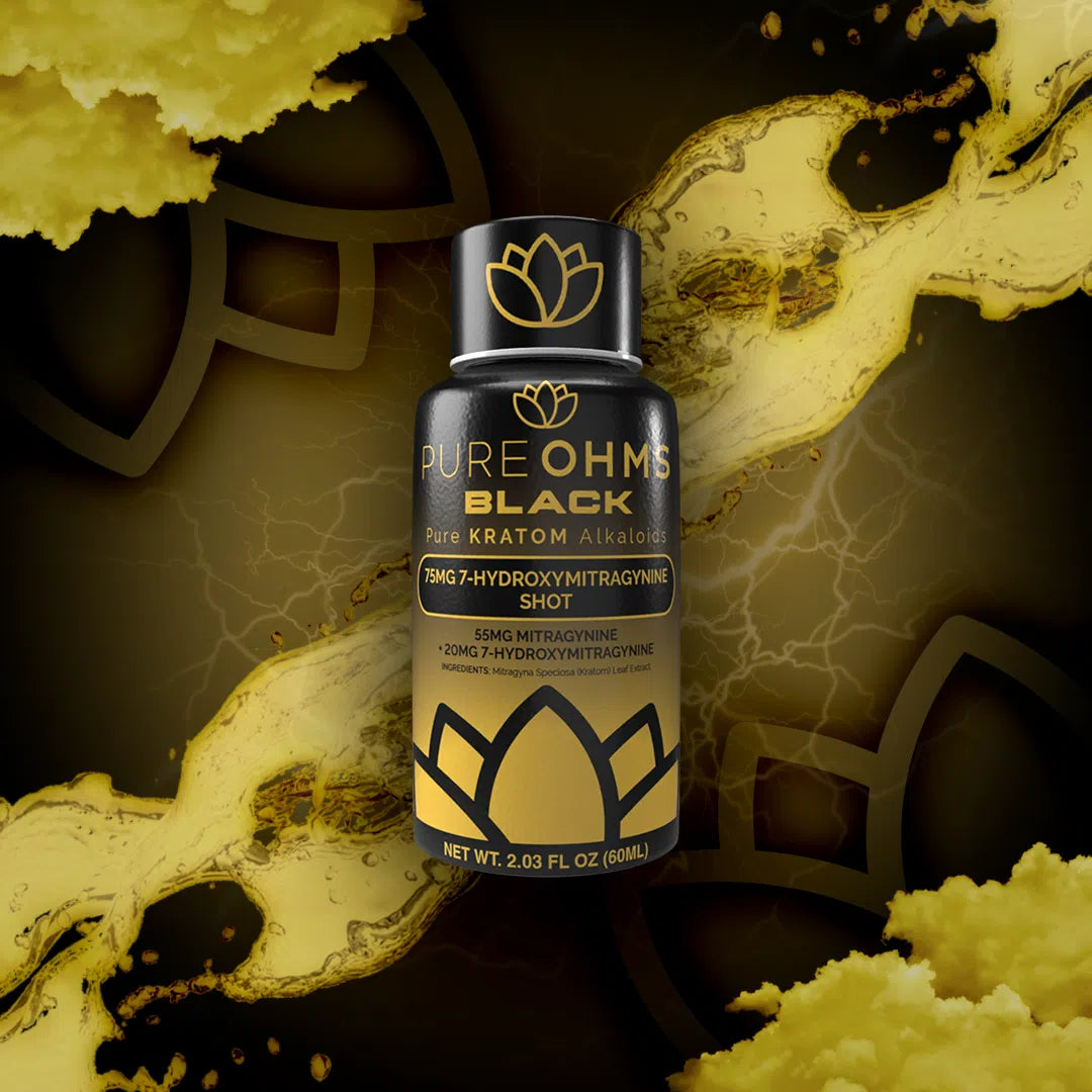 PureOhms Black 7-Hydroxy 75mg Shot 12ct