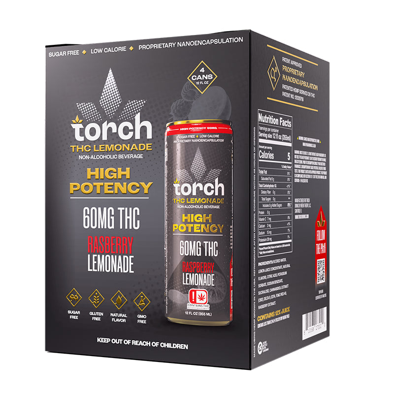 Torch High Potency 60mg D9 THC Seltzer 4ct Display